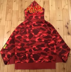 OBO  BAPE Color Camo Shark Zip Hoodie Red review Alison 02