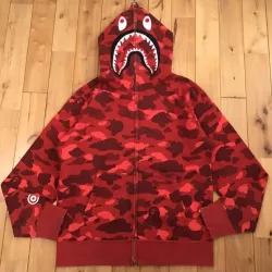 OBO  BAPE Color Camo Shark Zip Hoodie Red review Alison 01