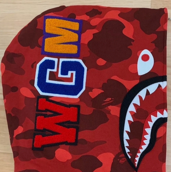 OBO  BAPE Color Camo Shark Zip Hoodie Red review Kamden 01