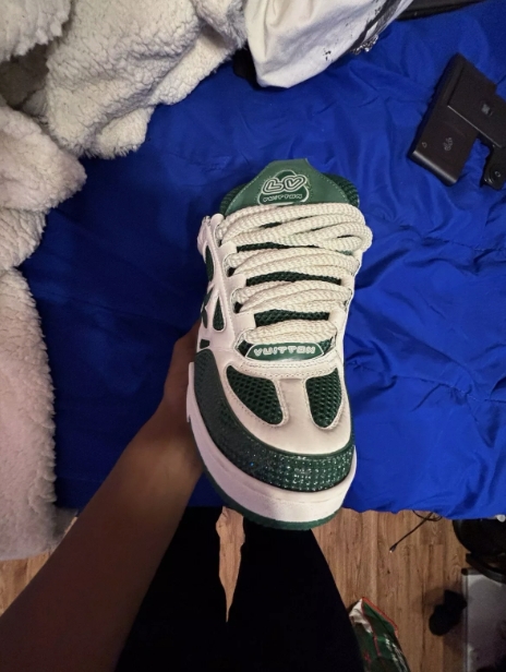 Louis Vuitton LV Skate Sneaker Green White 1AC520  review Elena 01