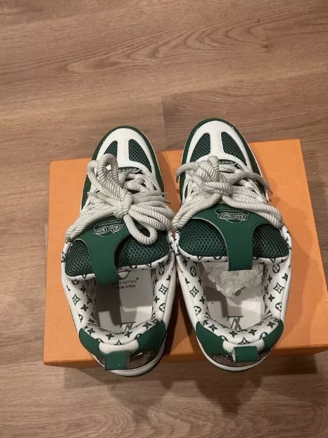 Louis Vuitton LV Skate Sneaker Green White 1AC520  review Audrey 00