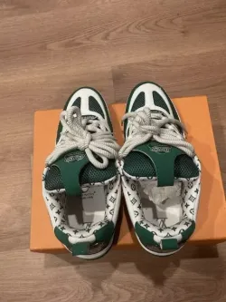 Louis Vuitton LV Skate Sneaker Green White 1AC520  review Audrey 01