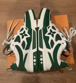 Louis Vuitton LV Skate Sneaker Green White 1AC520  review Audrey 02