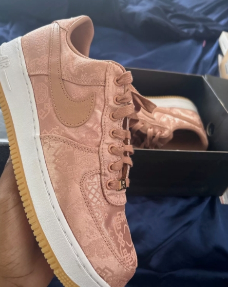 Nike Air Force 1 Low CLOT Rose Gold Silk (Regular Box)  CJ5290-600 review Madison Campbell 01