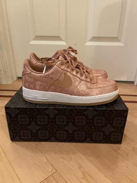 Nike Air Force 1 Low CLOT Rose Gold Silk (Regular Box)  CJ5290-600 review Hailey Bennet 00