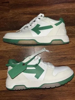 OFF-WHITE Out Of Office "OOO" Low Tops White Green 2021  OMIA189R21LEA0010155 review Isabella Gonzalez 01