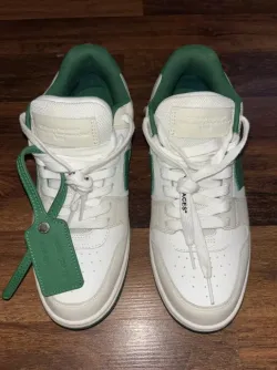 OFF-WHITE Out Of Office "OOO" Low Tops White Green 2021  OMIA189R21LEA0010155 review Isabella Gonzalez 02