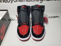 Air Jordan 1 Retro High OG Patent Bred 555088-063 review obosneaker 02