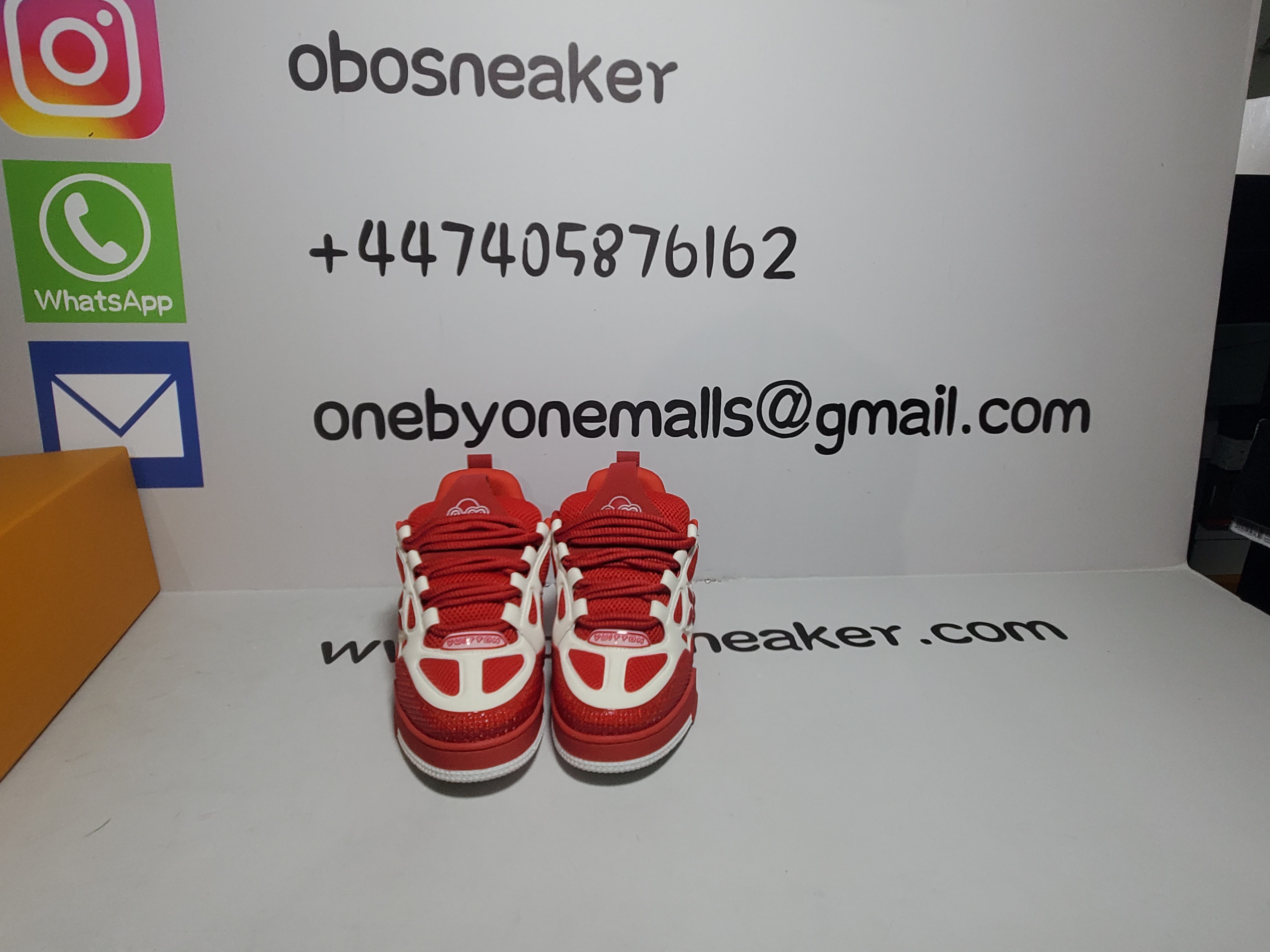 Louis Vuitton Leather lace up Fashionable Board Shoes Red  51BCOLRB  review obosneaker 01