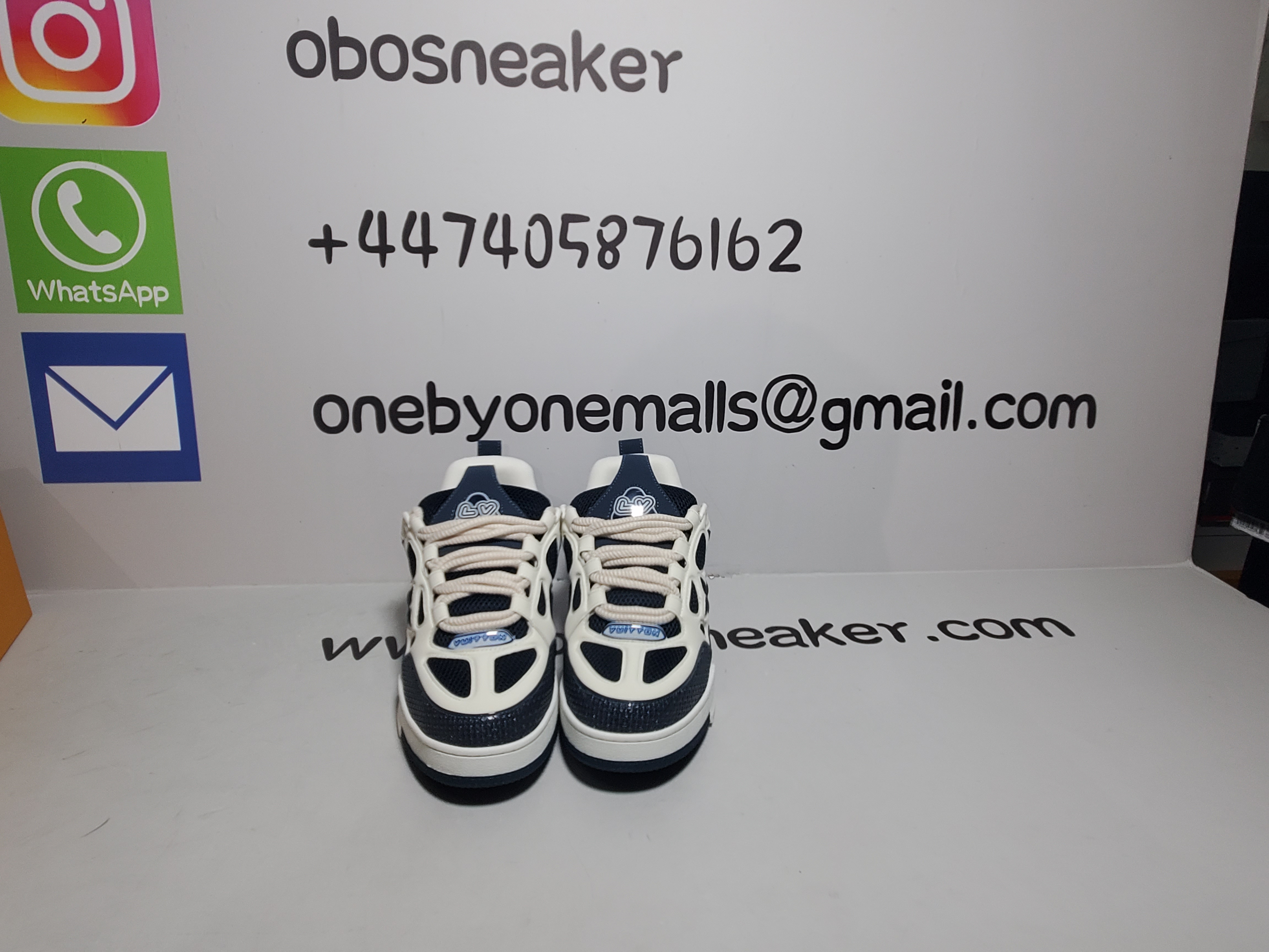 Louis Vuitton Leather lace up Fashionable Board Shoes Blue 51BCOLRB review obosneaker 01