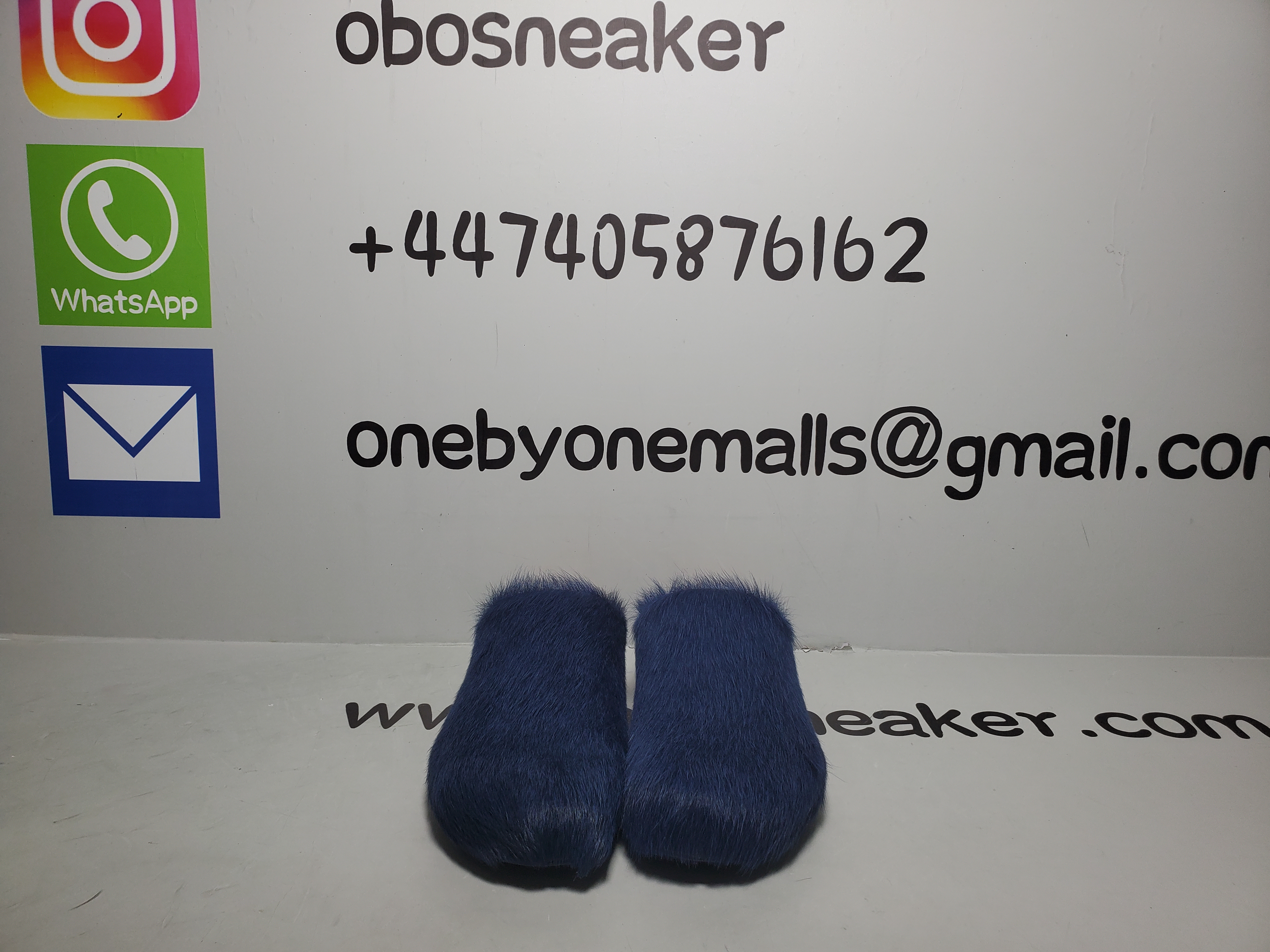 Marni Long-Hair Calfskin Fussbett Sabot Navy SBMR000600P412200B84 review obosneaker 01