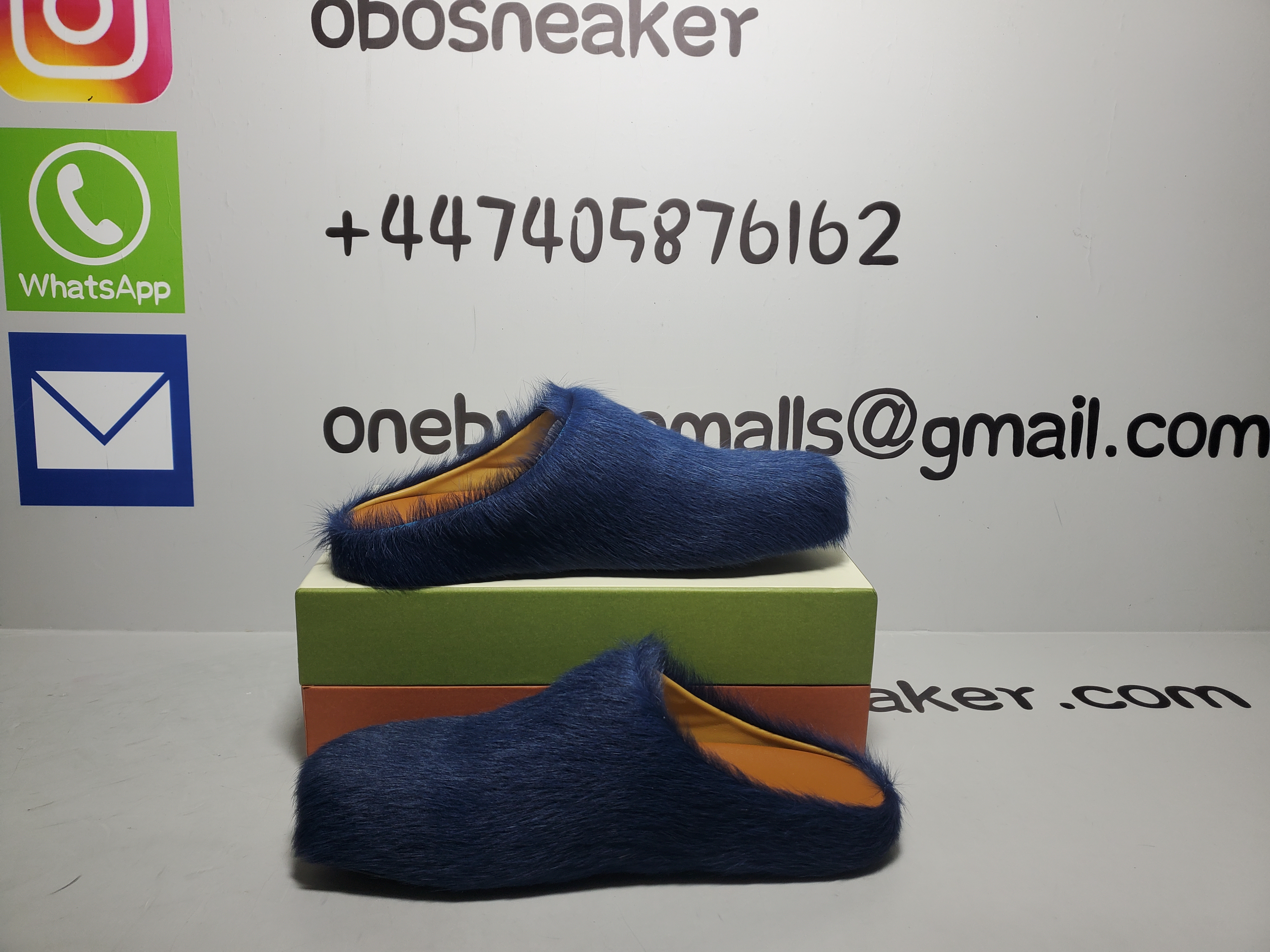 Marni Long-Hair Calfskin Fussbett Sabot Navy SBMR000600P412200B84 review obosneaker 02