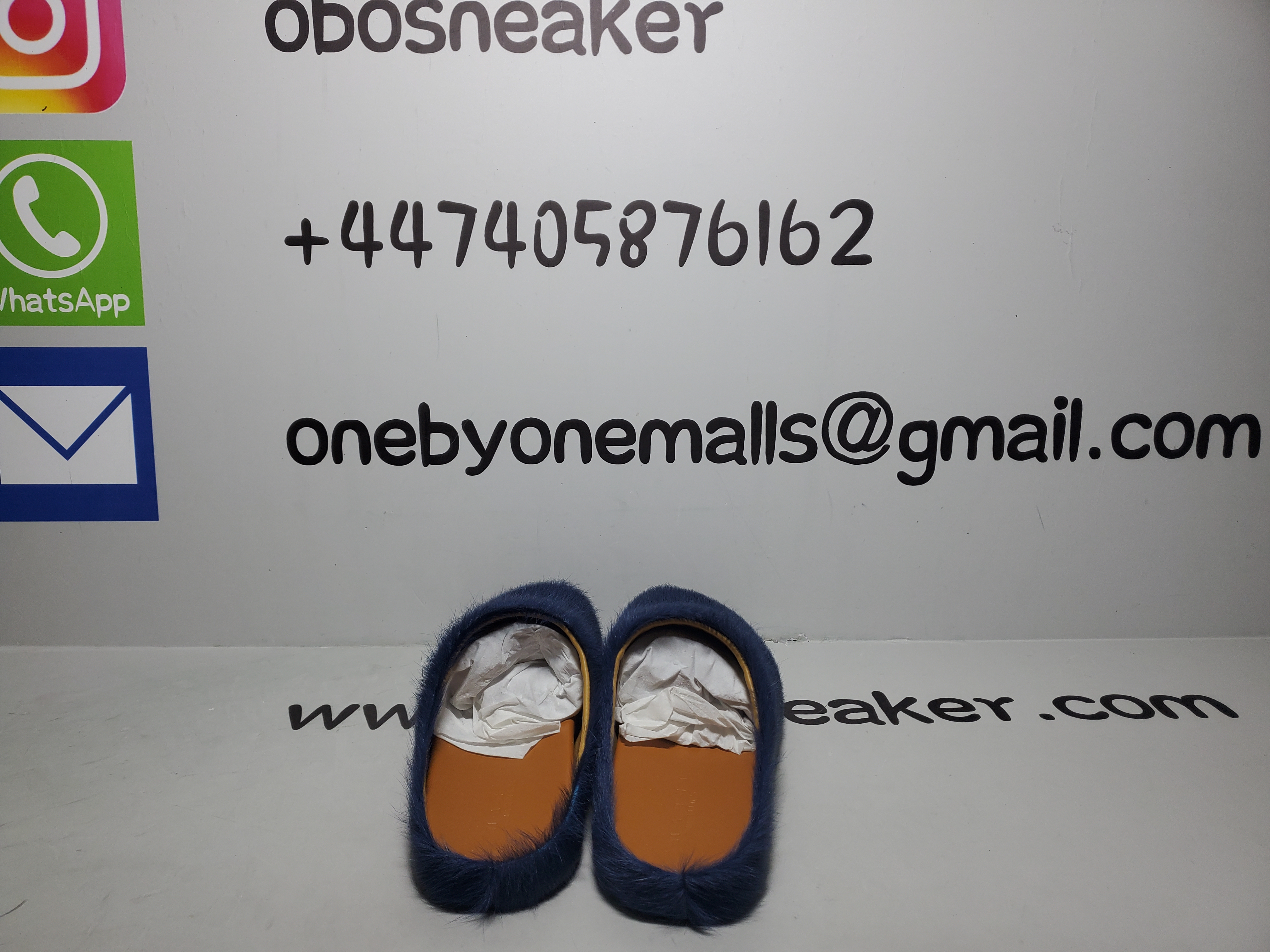 Marni Long-Hair Calfskin Fussbett Sabot Navy SBMR000600P412200B84 review obosneaker 00