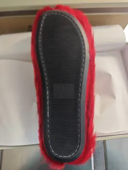 Marni Long-Hair Calfskin Fussbett Sabot Red SBMS004601P412200R66 review obosneaker 02