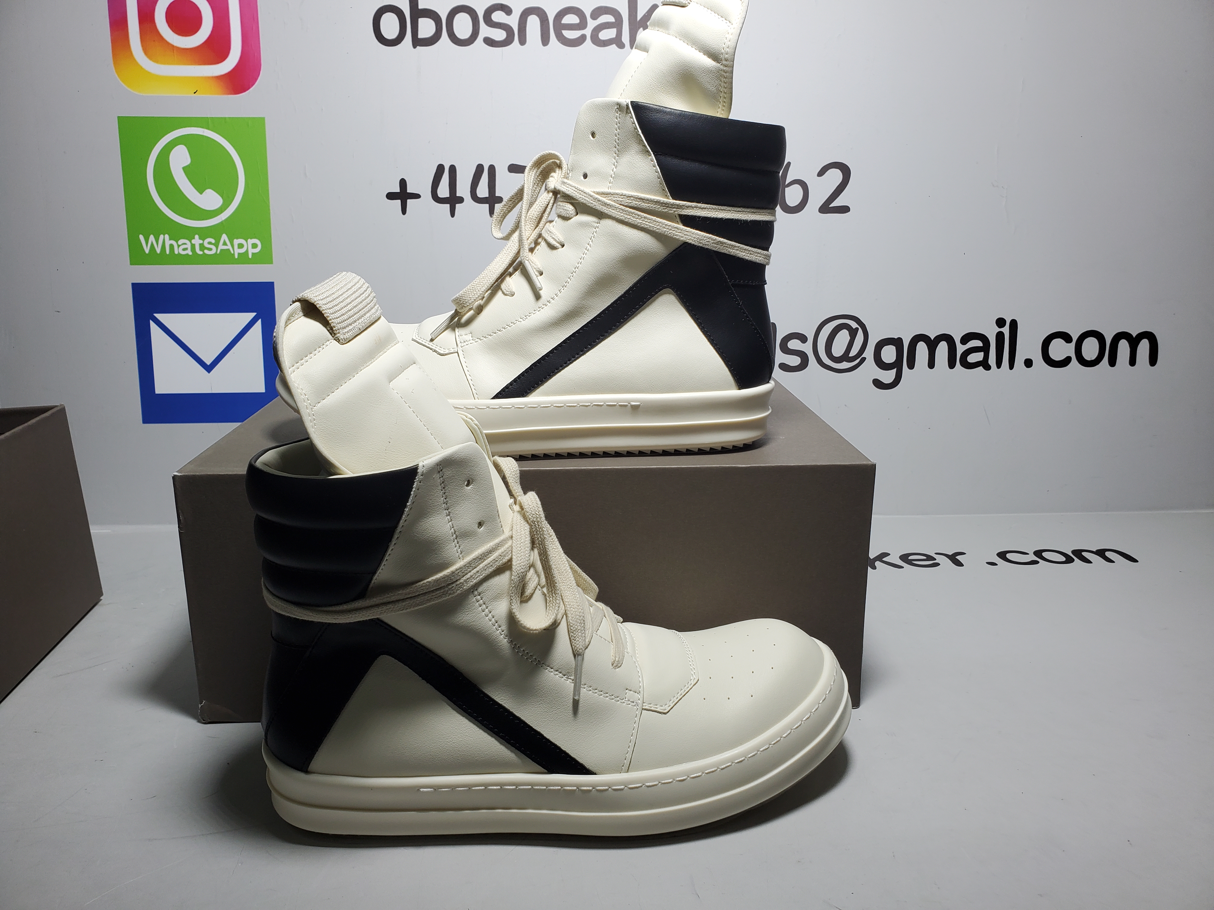 Rick Owens GeoBasket Oversized Eylet Black Milk RU02B2894-LPOW1-911 review obosneaker 02