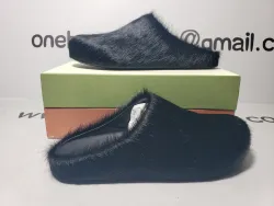 Marni Long-Hair Calfskin Fussbett Sabot Black SBMR000600P412200N99 review obosneaker 03