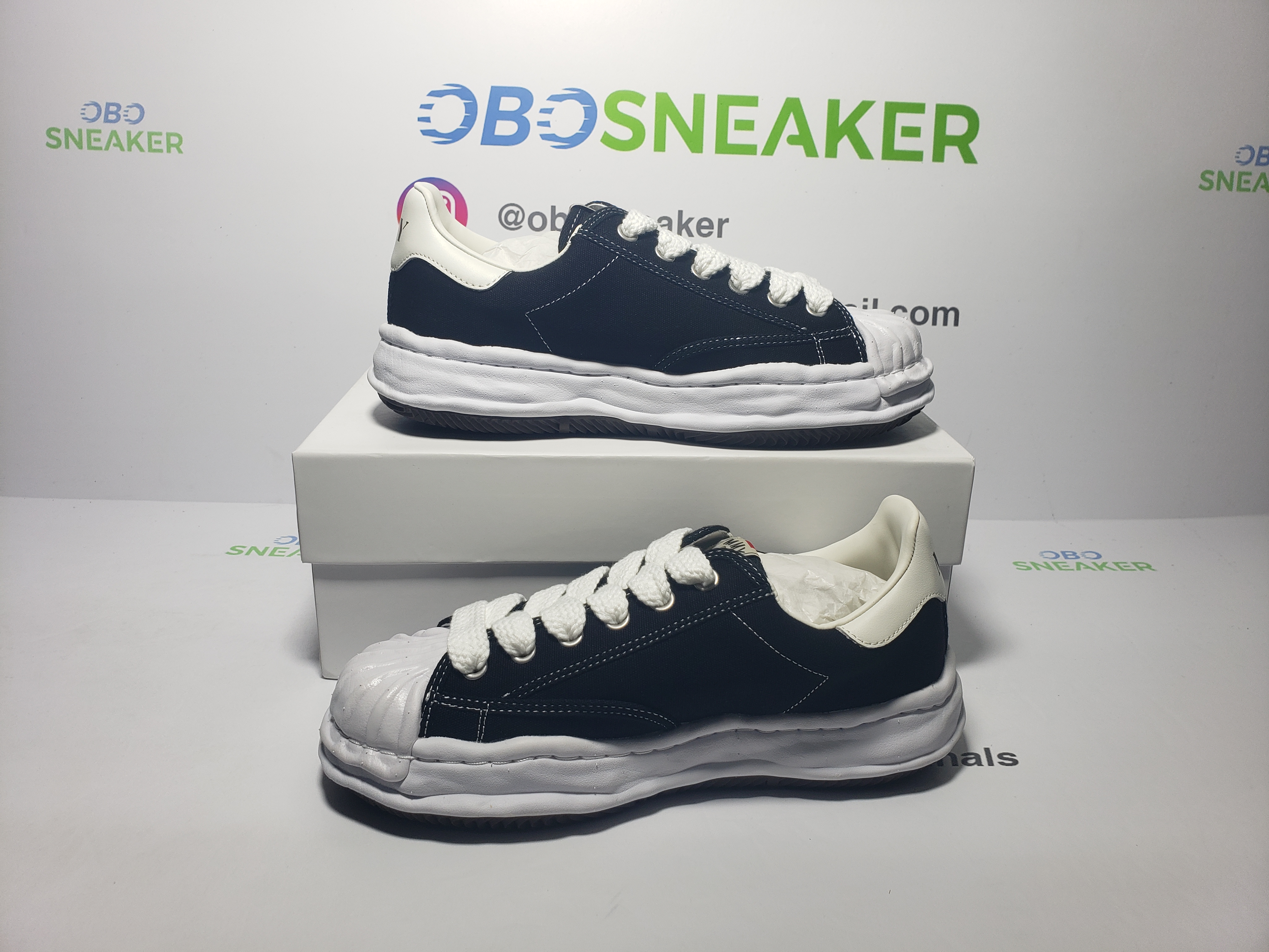 Maison Mihara Yasuhiro Blakey OG Sole Canvas Low Black No Logo  A06FW704 review obosneaker 02