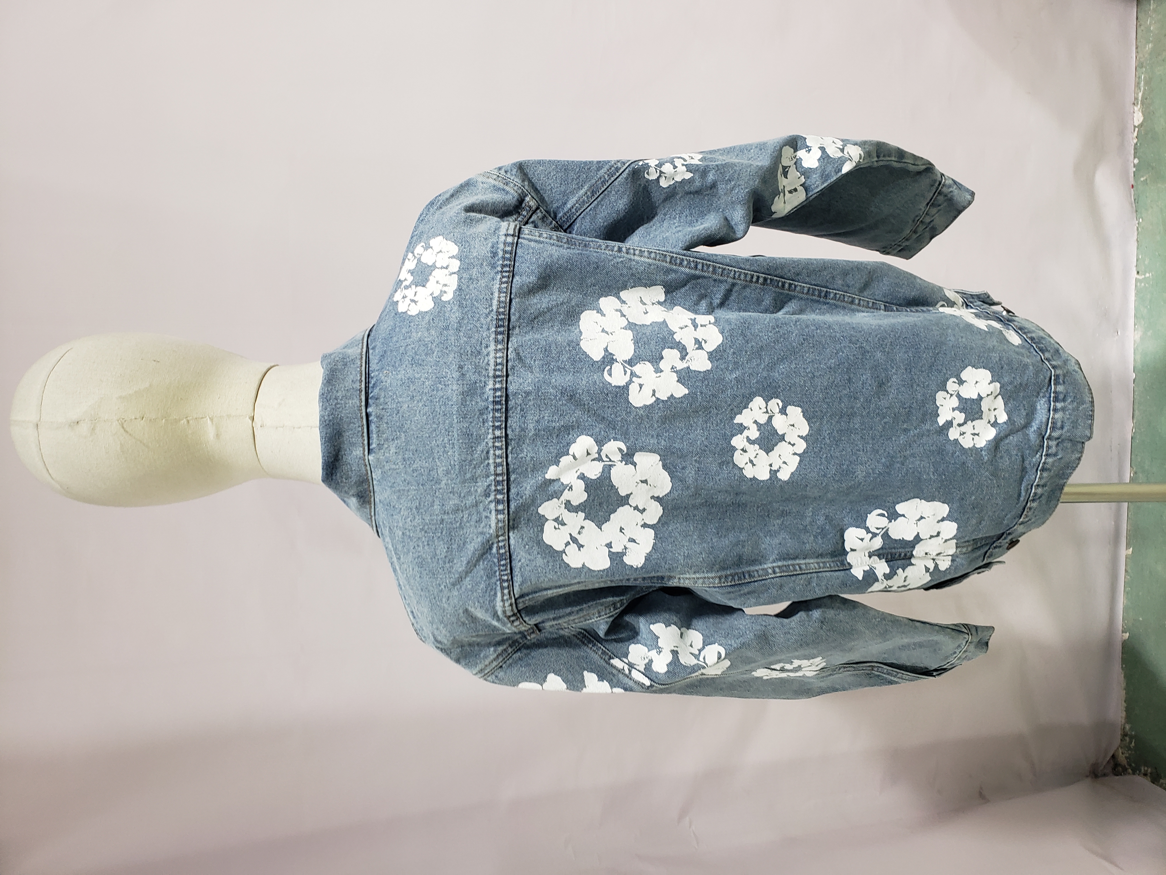 OBO Denim Tears Type - 2 All Over Wreath Light Wash Jacket review obosneaker 01