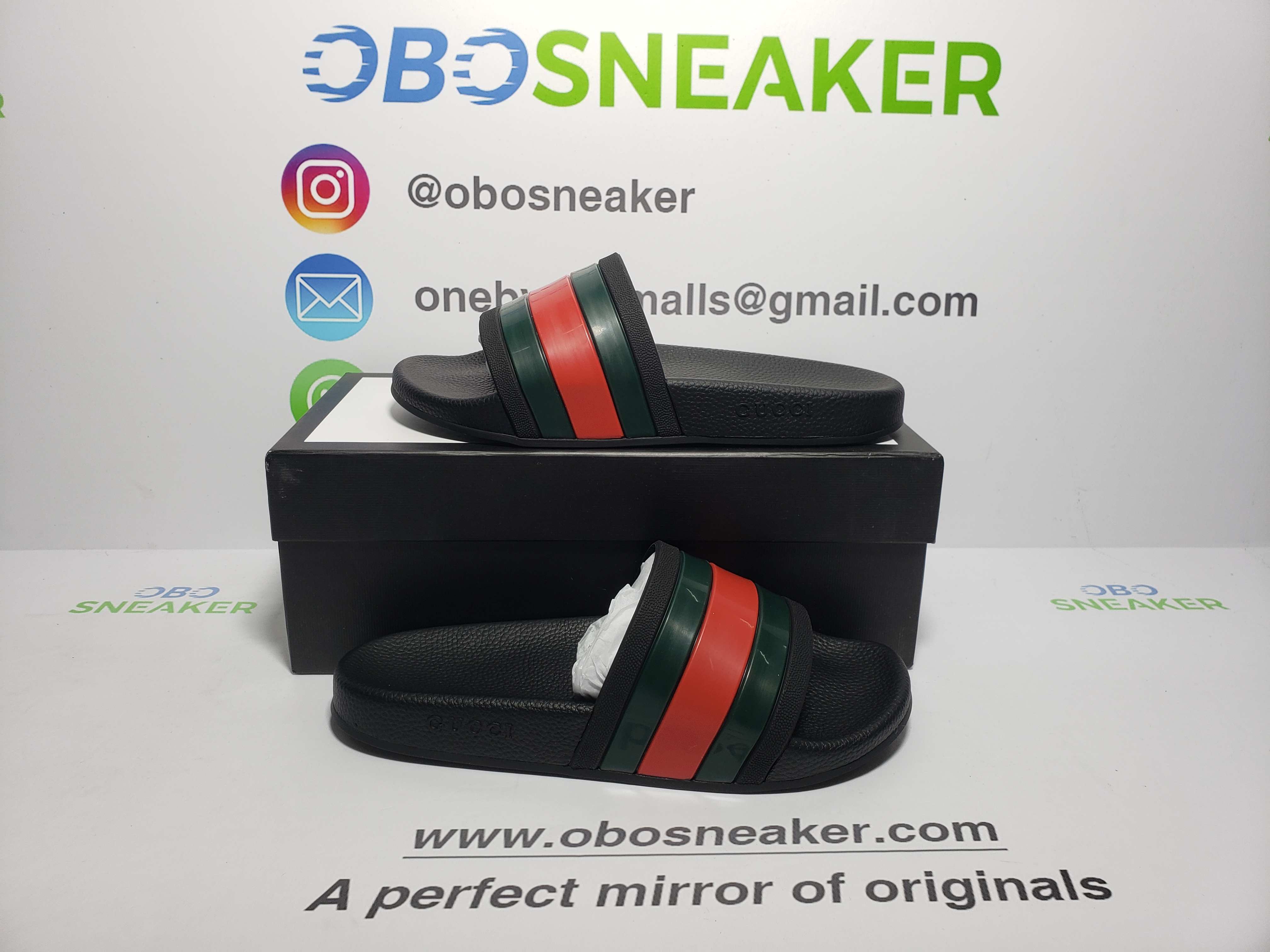 Gucci Web Accent Rubber Slides review obosneaker 05