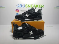  Louis Vuitton Leather lace up Fashionable Board Shoes Black 51BCOLRB review obosneaker  06