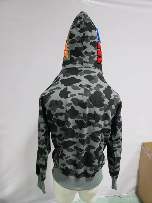 OBO BAPE Color Camo Shark Zip Hoodie Black review 