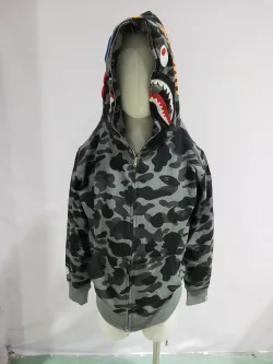 OBO BAPE Color Camo Shark Zip Hoodie Black review obosneaker 03