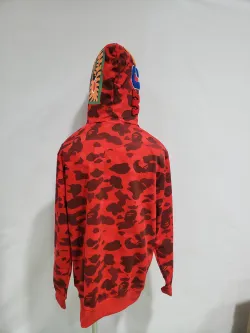 OBO  BAPE Color Camo Shark Zip Hoodie Red review obosneake 01