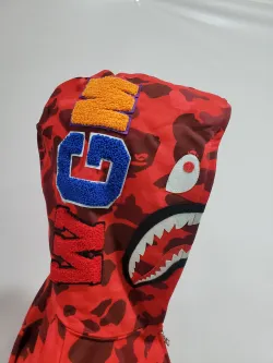 OBO  BAPE Color Camo Shark Zip Hoodie Red review obosneake 02