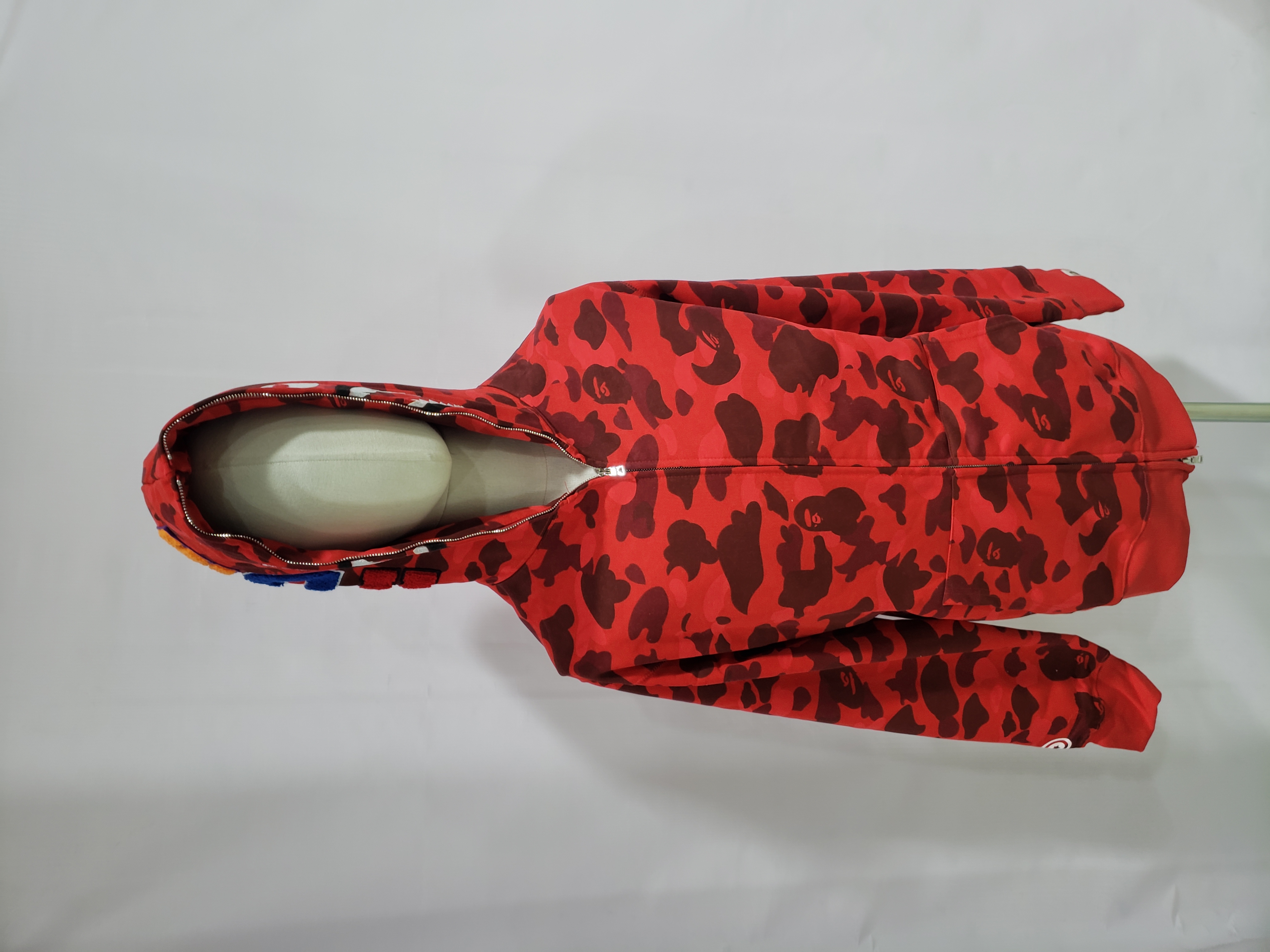 OBO  BAPE Color Camo Shark Zip Hoodie Red review obosneake 02
