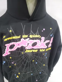 Sp5der P*NK Hoodie Black review obosneaker 03