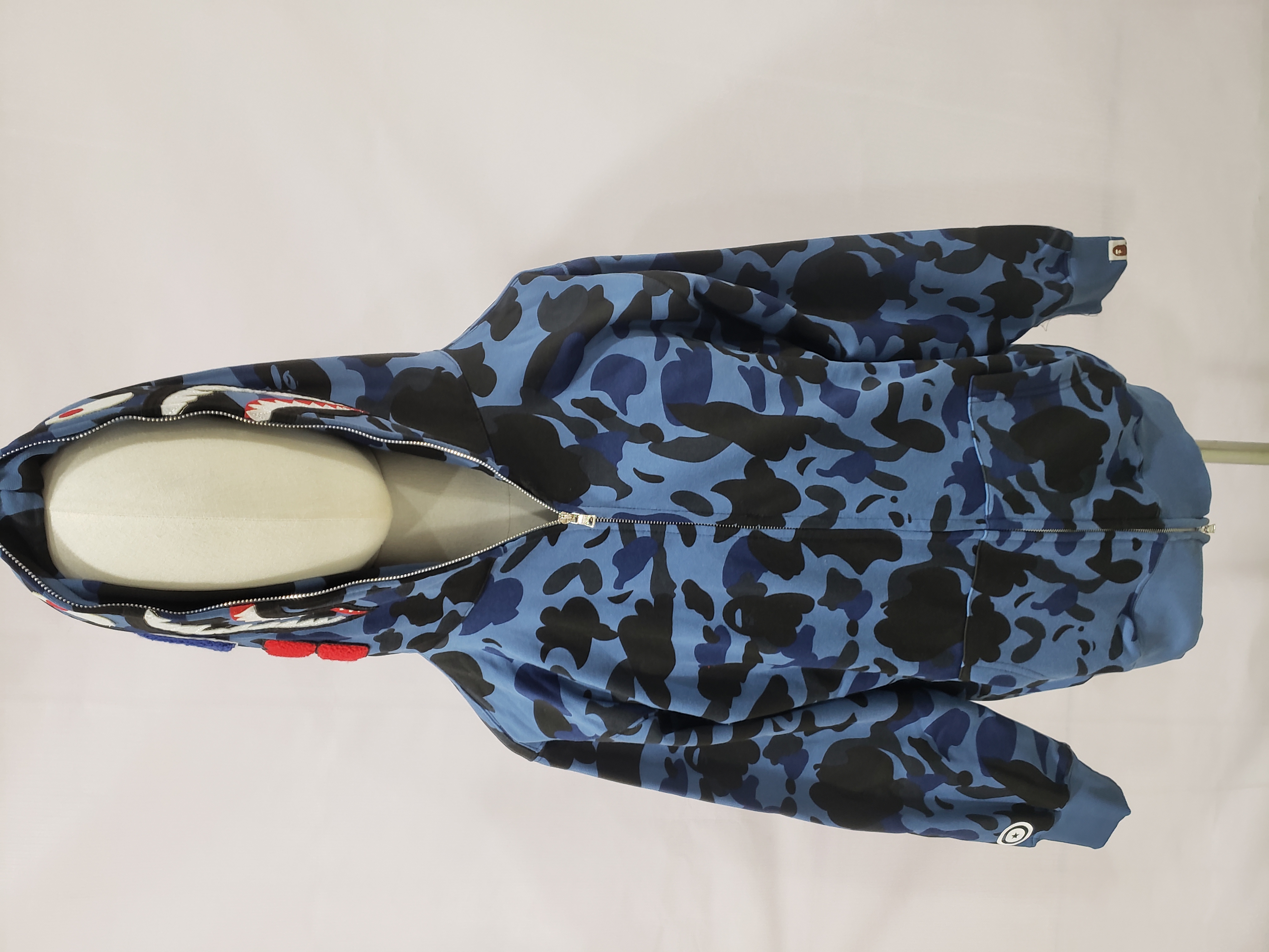 OBO BAPE COLOR CAMO SHARK ZIP HOODIE NAVY review obosneaker. 01