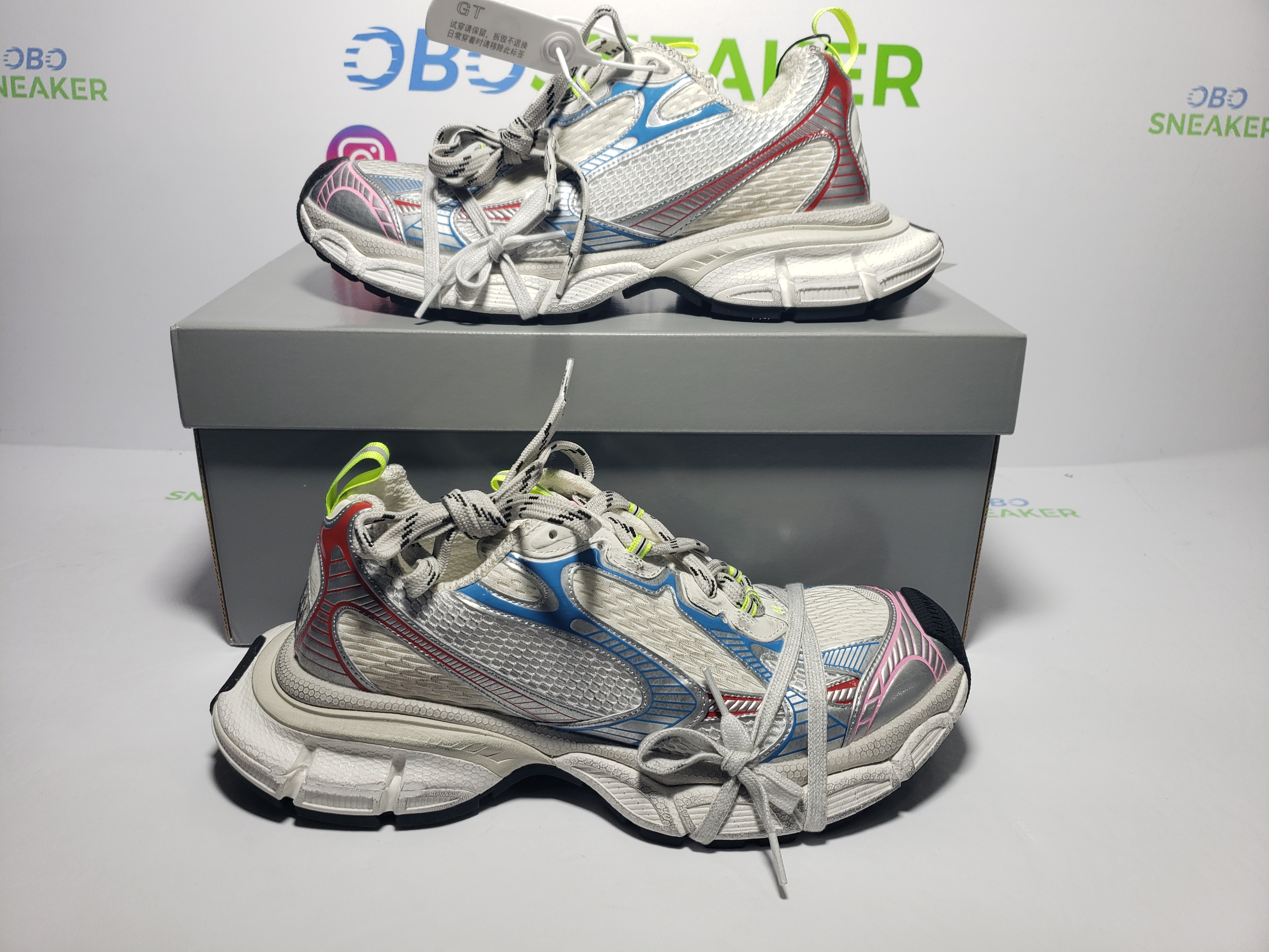 Balenciaga White, red And Blue 734734W3XL5 9654 review obosneaker 05