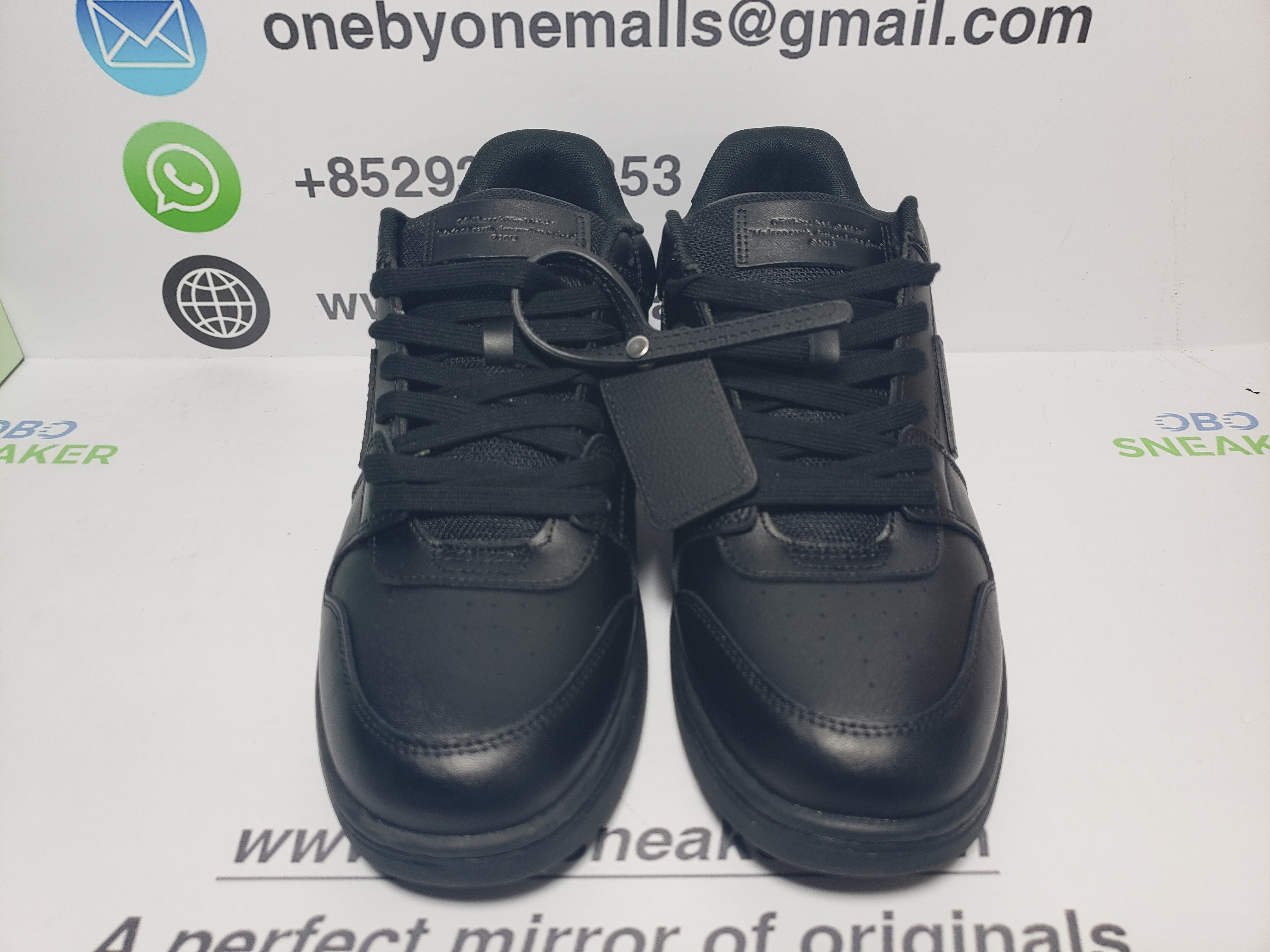 OFF-WHITE OOO Low Tops "For Walking "Black White OMIA189F21LEA0031001 review obosneaker 01