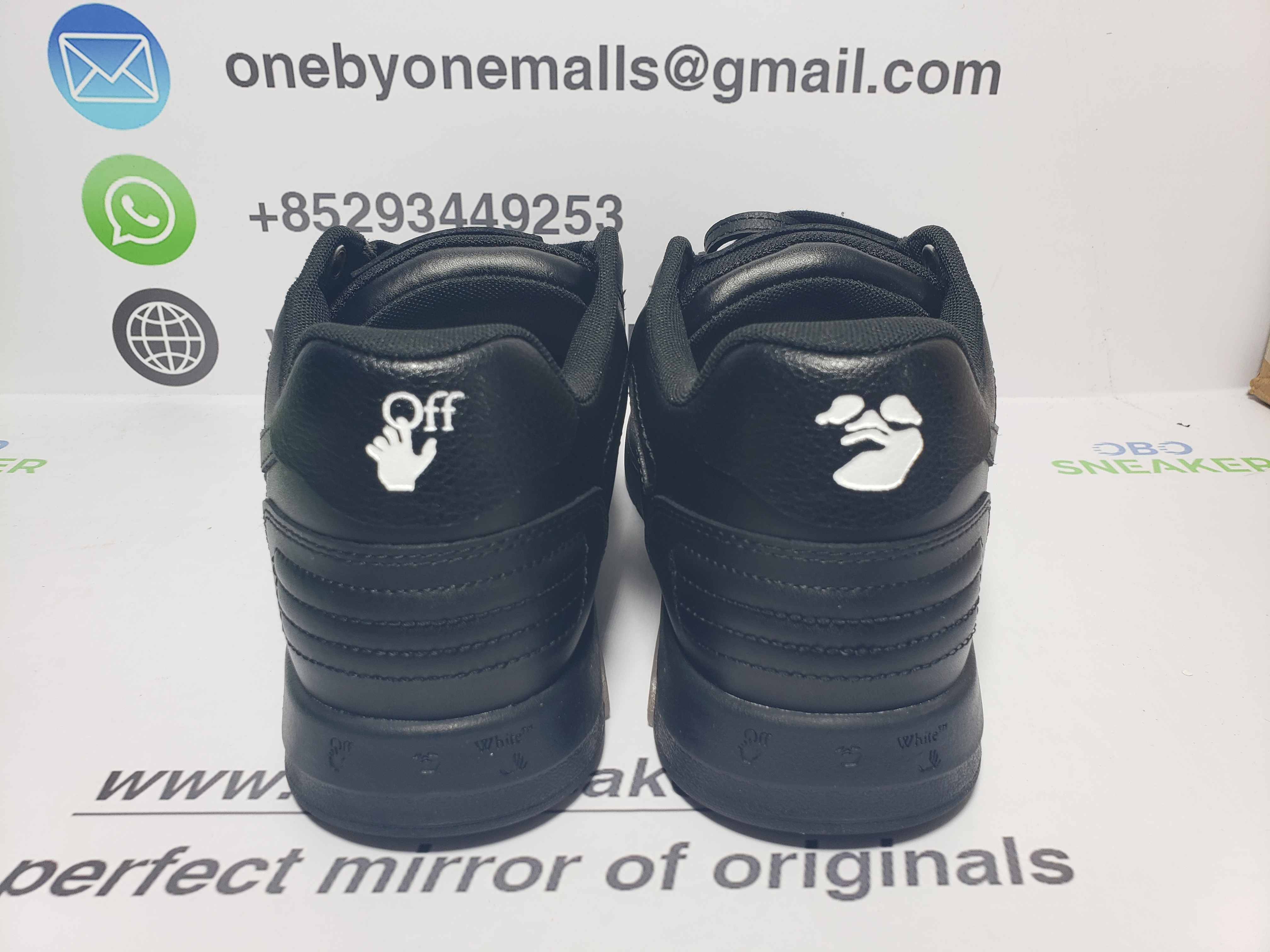 OFF-WHITE OOO Low Tops "For Walking "Black White OMIA189F21LEA0031001 review obosneaker 02