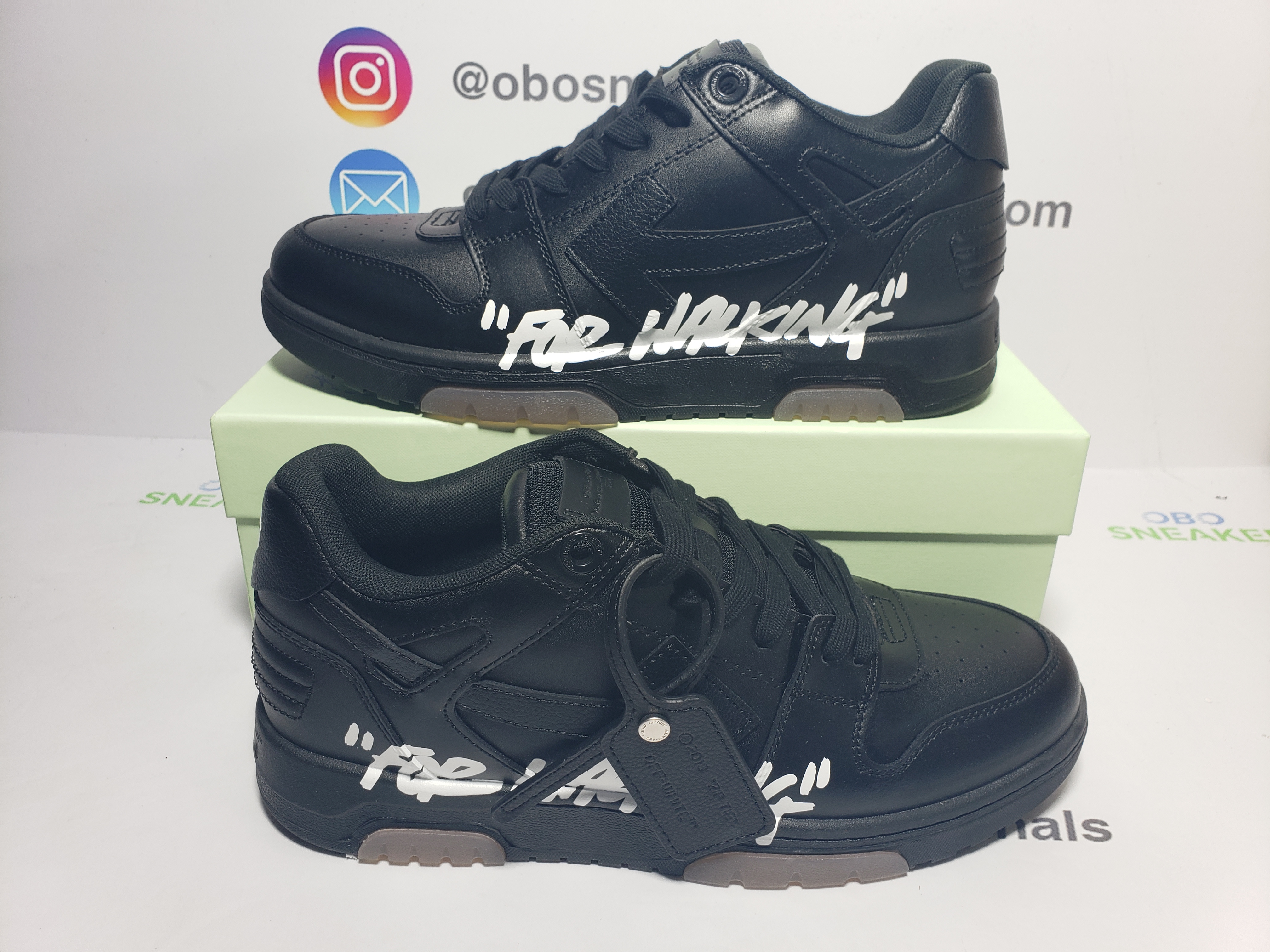 OFF-WHITE OOO Low Tops "For Walking "Black White OMIA189F21LEA0031001 review obosneaker 06
