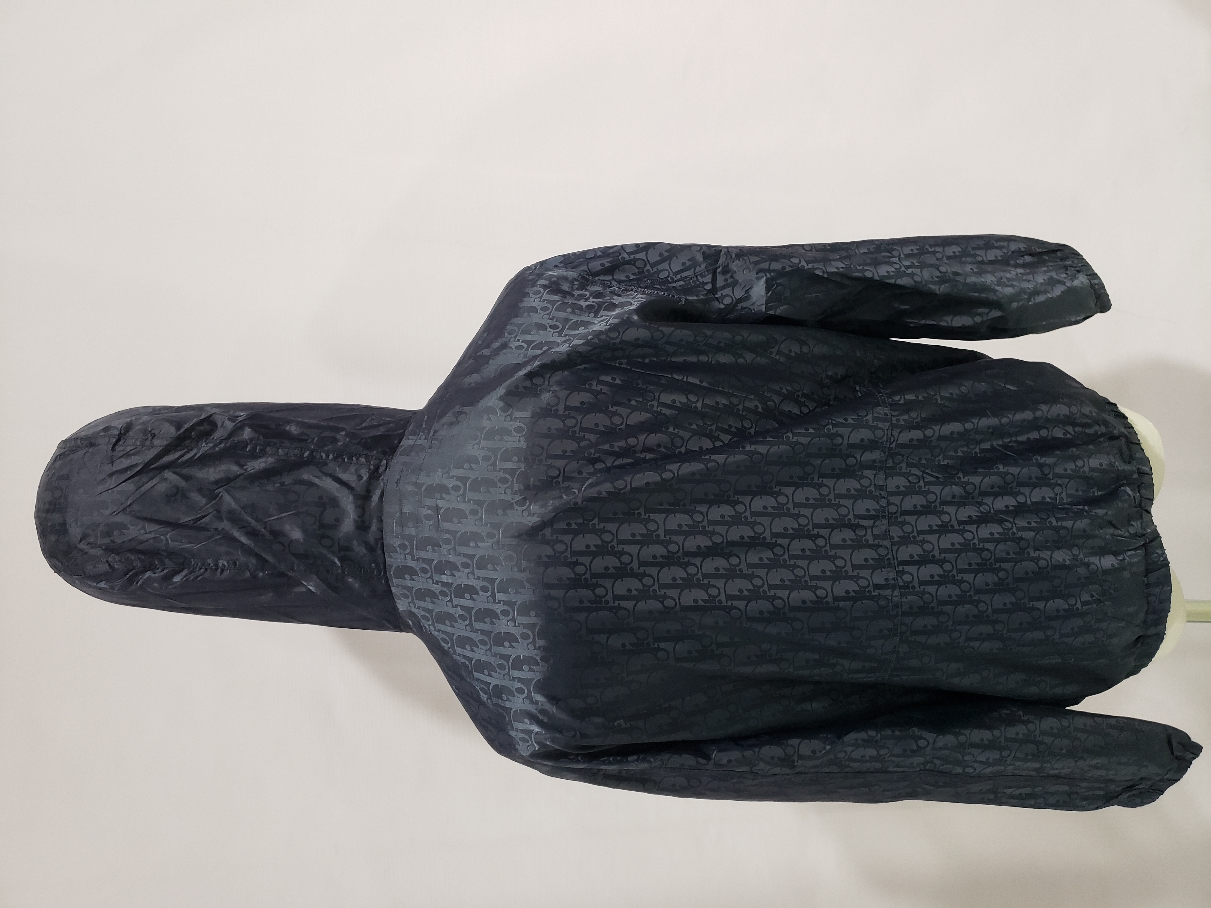 Dior 23 New Silk Full Print Dark Pattern Jacquard Zipper Hooded Jacket Dark Blue review obosneaker 04