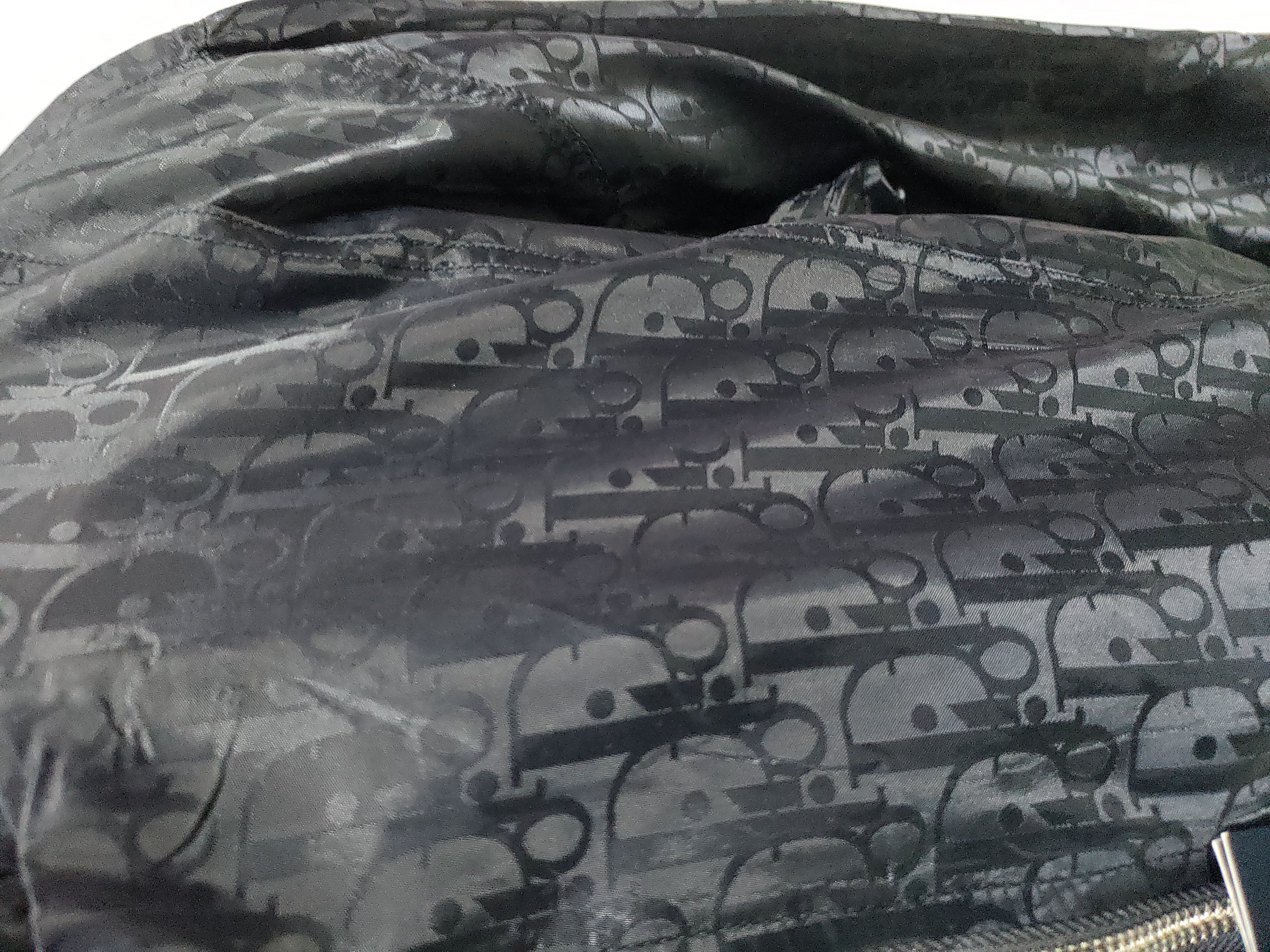 Dior 23 New Silk Full Print Dark Pattern Jacquard Zipper Hooded Jacket Dark Blue review obosneaker 02