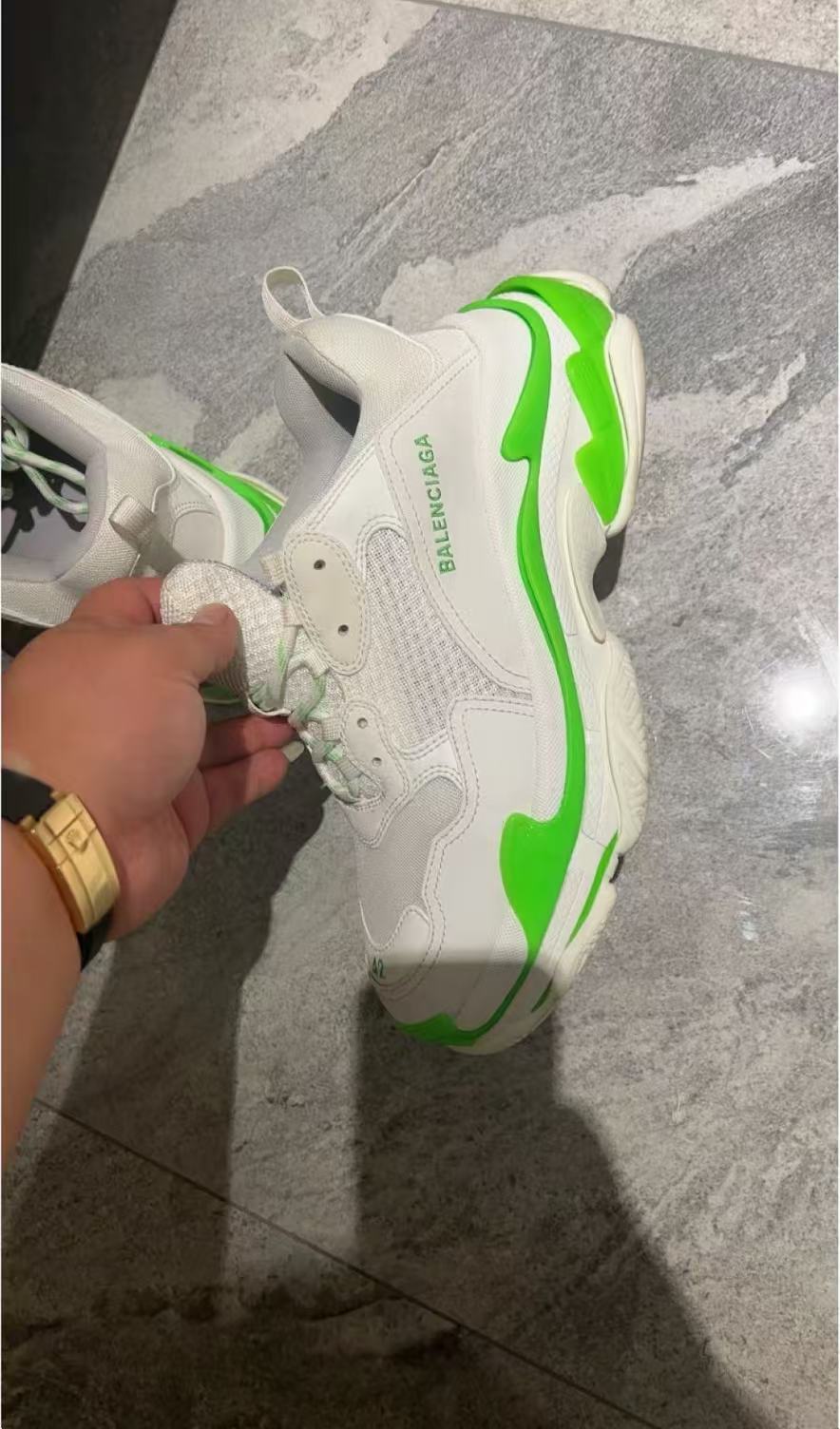 Balenciaga Triple S White Grey Green 524039 W2CA3 5390 review Barret