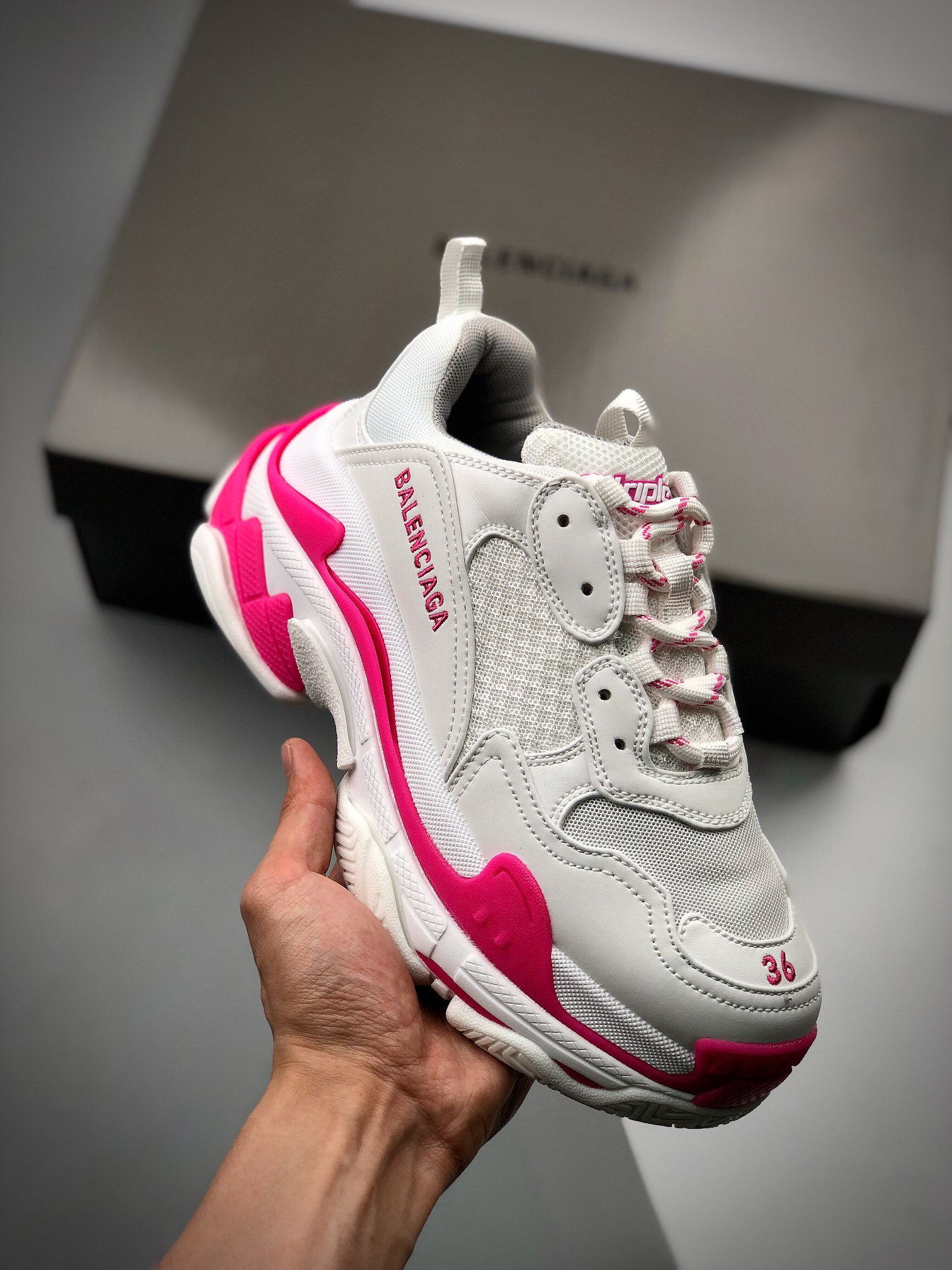 Balenciaga Triple S White Peach Red 536737 W2CA3 3890 review Charles