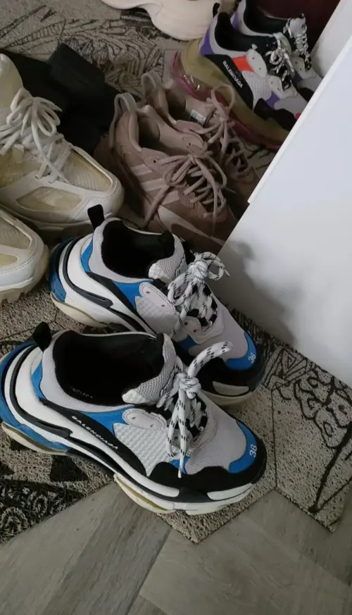 Balenciaga Triple S Black Grey Blue 541624 W06E2 7080 review 