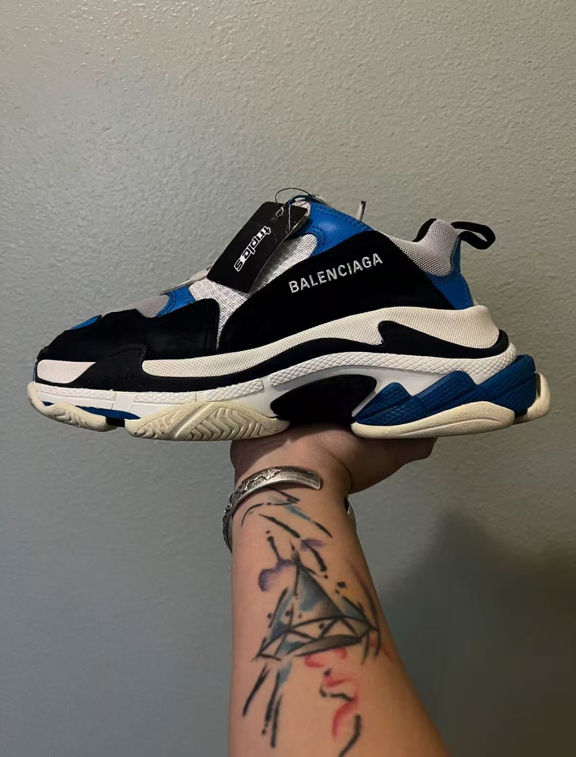 Balenciaga Triple S Black Grey Blue 541624 W06E2 7080 review Dave