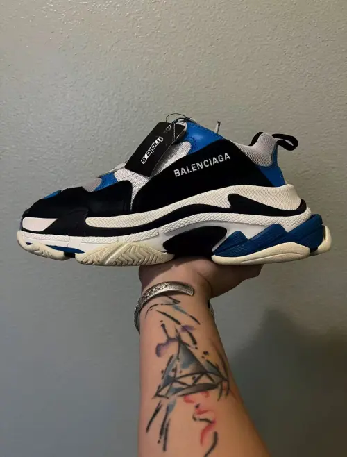 Balenciaga Triple S Black Grey Blue 541624 W06E2 7080 review 