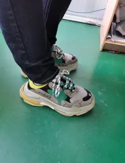 Gucci x Balenciaga The Hacker Project Triple S Beige Green Yellow  681067UMO20 9766 review Frank