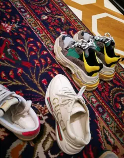 Gucci x Balenciaga The Hacker Project Triple S Beige Green Yellow  681067UMO20 9766 review Gale