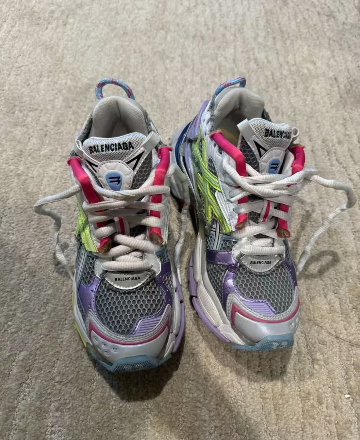 Balenciaga Runner White Yellow Purple 677402 W3RH5 0308 review Hugh