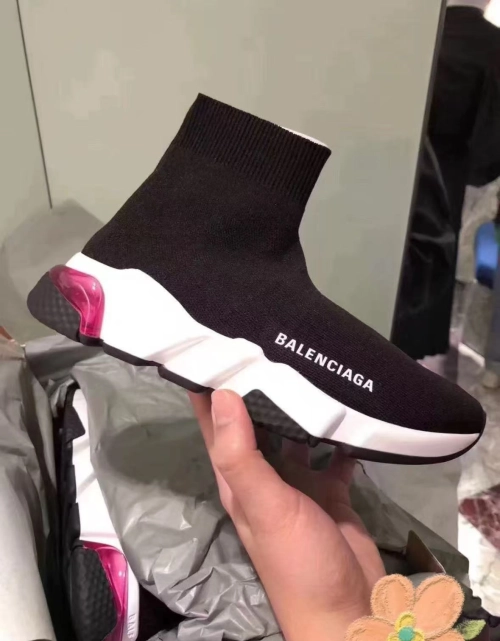 Balenciaga Speed Trainer Clear Sole Black Red (Women's) 607543W2DB61014 review 