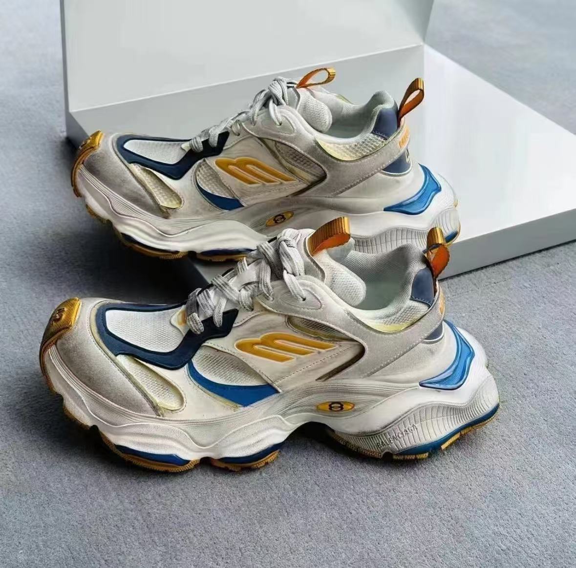 Balenciaga White Blue Yellow  785754 W2MV1 9174  review ichell