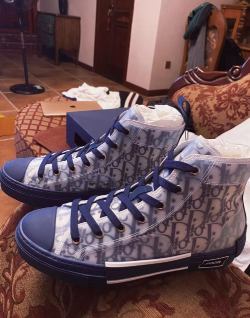 Dior B23 HT Oblique Transparency HIGH White Blue T00962H565 review 