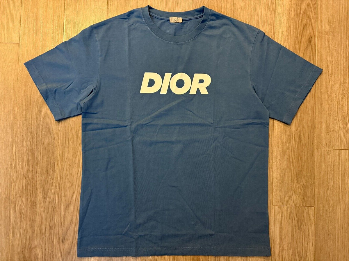 Dior Basic Letter Print Short Sleeve Blue review Kent