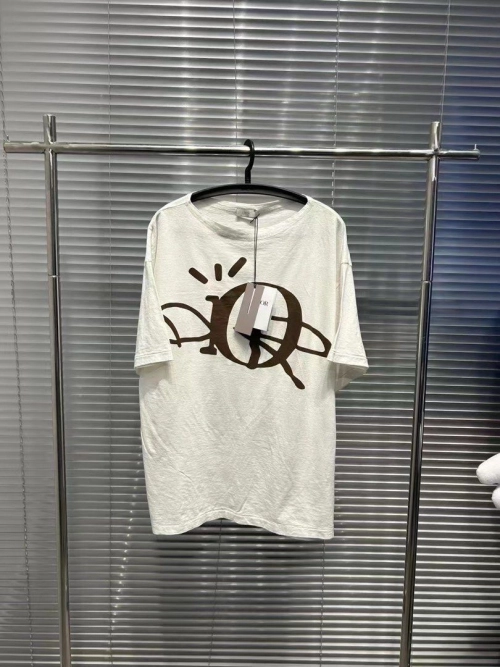 Dior 24ss letter logo print short sleeve white review 